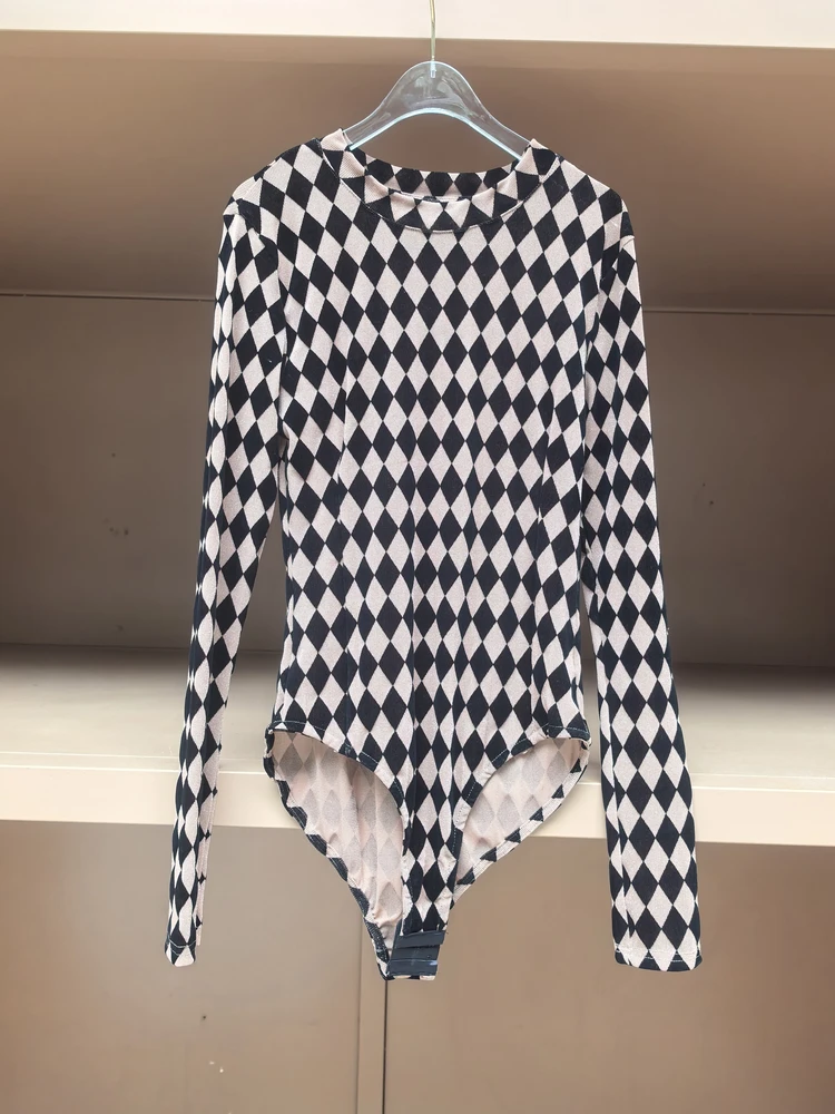 Slim Fit lang Sve rond ne-delig pak dames hoge taille ort broek basis irt faionable vintage pastelpatroon