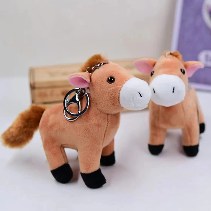 ぬいぐるみ馬キーリング馬ぬいぐるみ漫画動物ペンダントバックパック装飾品ぶら下げ装飾ロバ小さな人形