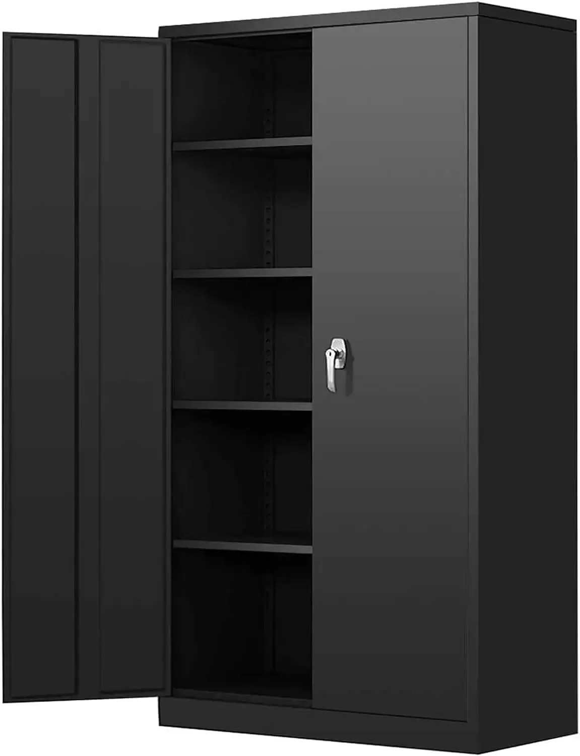 

72" Locking Metal Storage Cabinet with 2 Doors and Adjustable Shelves & Locking Doors - Garage Cabinets for Tool Storage