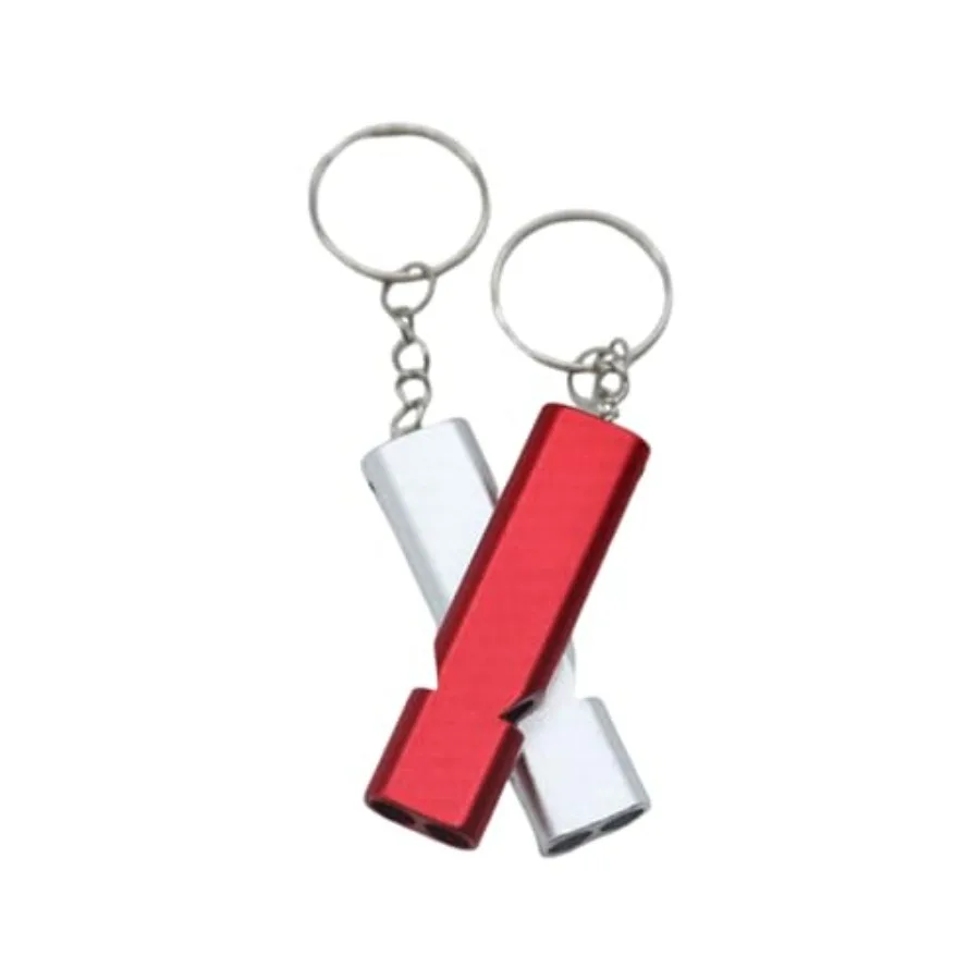 Noodfluit 2-pack veiligheids- en reddingsfluit met sleutelkoord, sleutelhanger, hooggetrokken dubbele buis, geschikt voor buitenwandelkamp