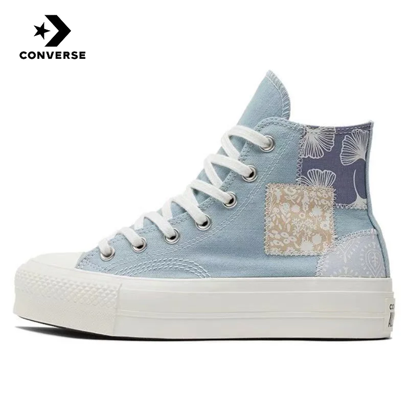 

Converse A1l Star Lift lace up anti slip and wear-resistant high top canvas shoes for women, blue