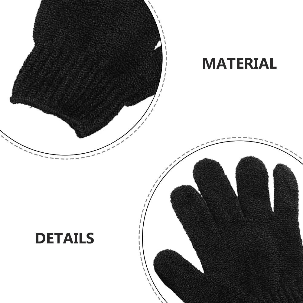 1 قطعة قفازات التقشير السوداء حجم واحد ألياف الاكريليك دائم للجسم دش حمام تنظيف أداة العناية بالبشرة حمام التقشير