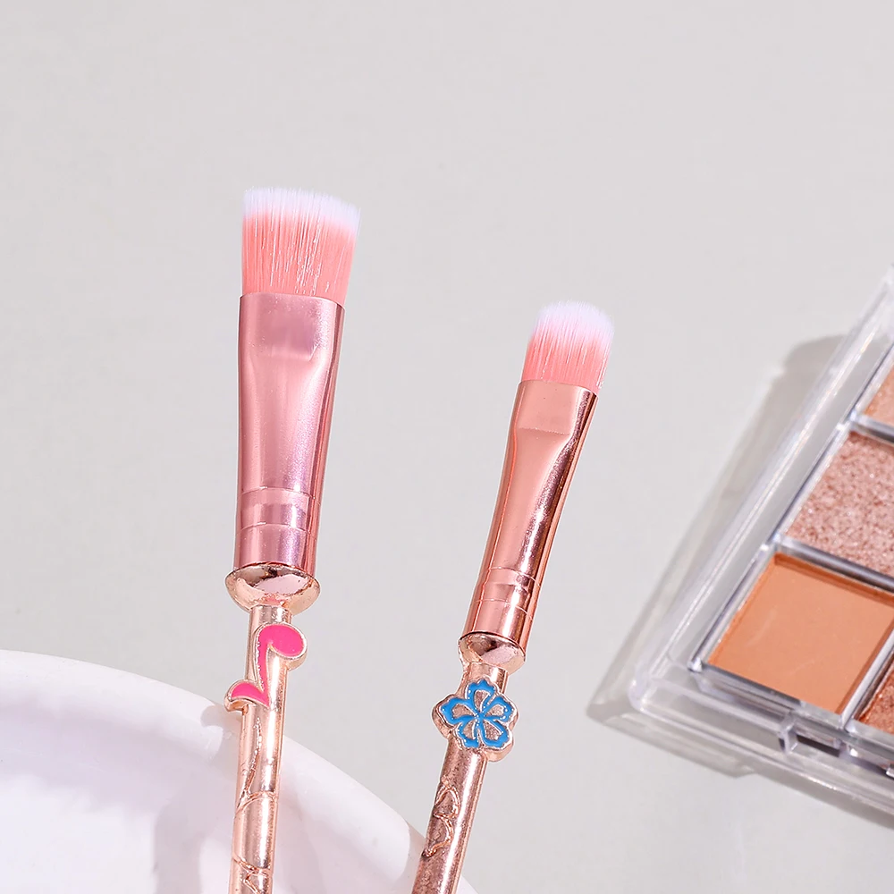 Juego de brochas de maquillaje profesional, brocha para detalles súper suave, base, corrector, brocha para sombra de ojos, herramienta de belleza para mujer, 5 uds.
