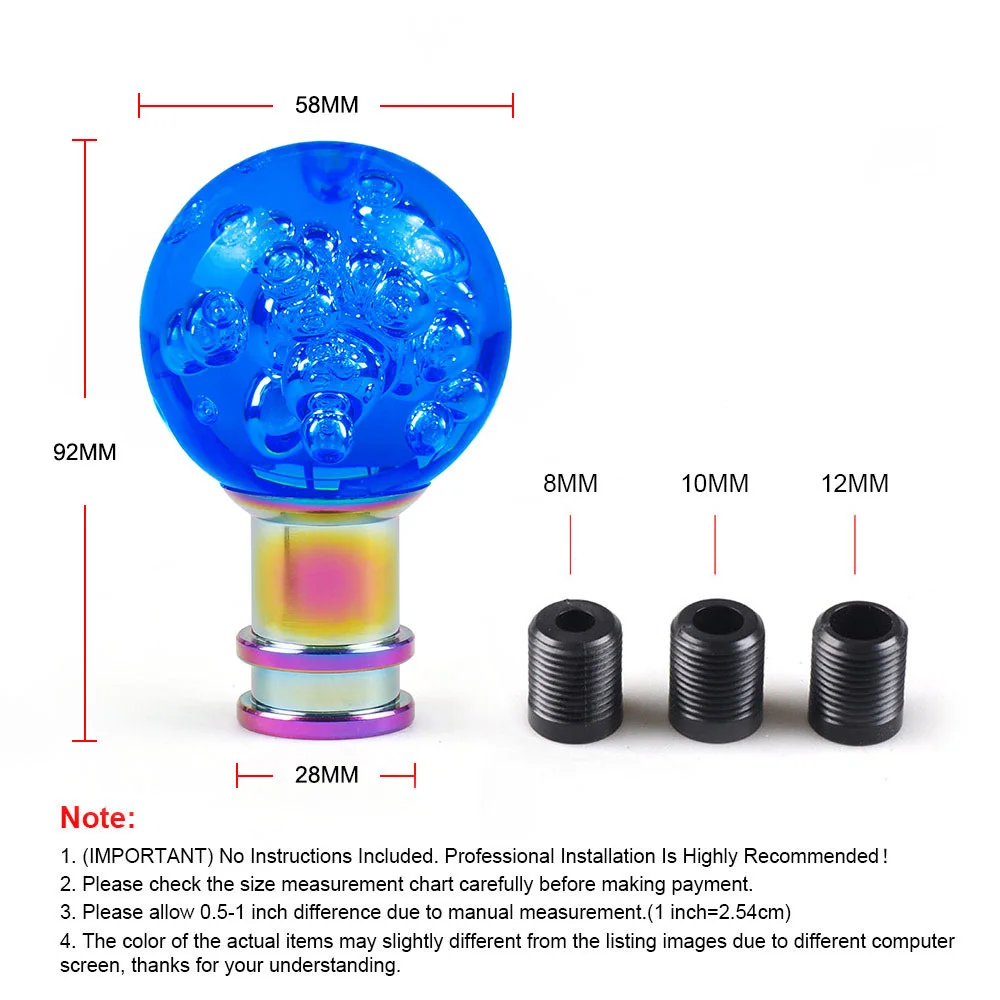 Universal Auto Gear Shift Knob Manual Acrylic Transparent Crystal Acrylic Gear Shifter Head Pink Lever Knob  Car Accessories