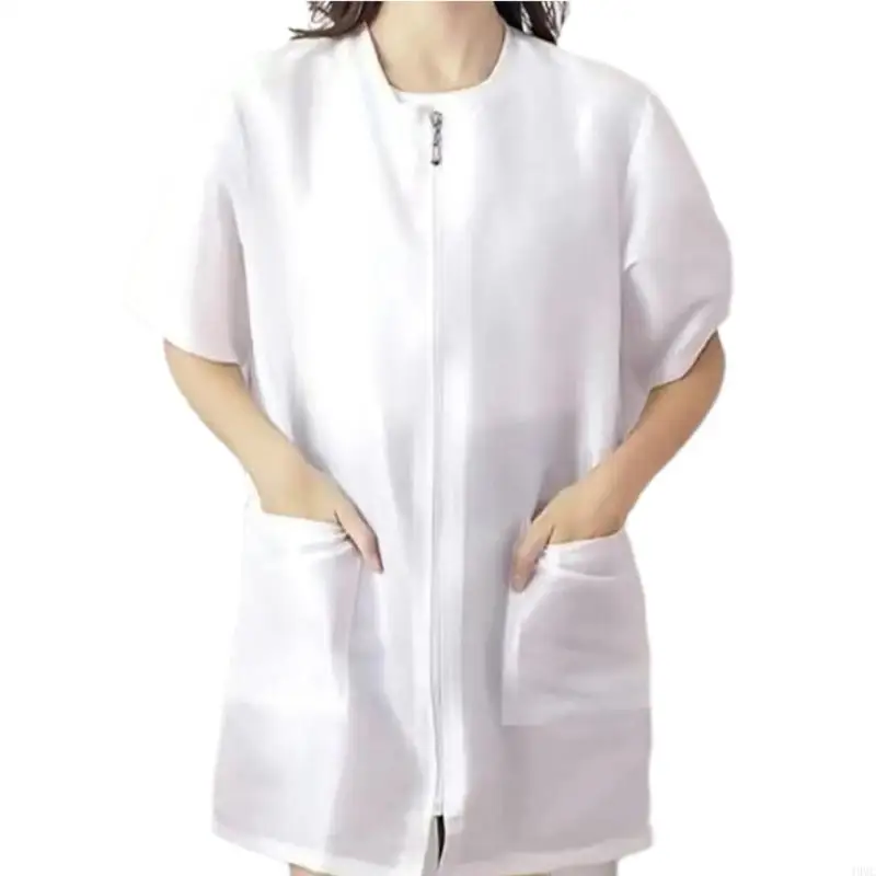 49MC Antihair Hairdressing Apron Short/Long Sleeve Work Coat With Pocket For Spa And Pet Shops Hair Styling Work Coat