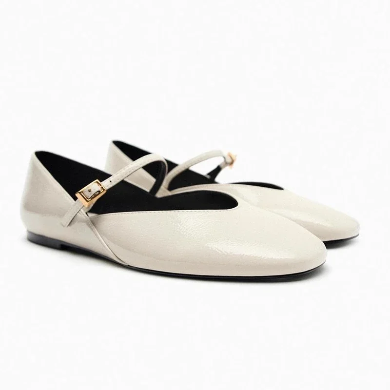 

Simple and Stylish Pu Leather Ballet Flats Women Casual Round Toe Perfect for Spring and Autumn Everyday Wear