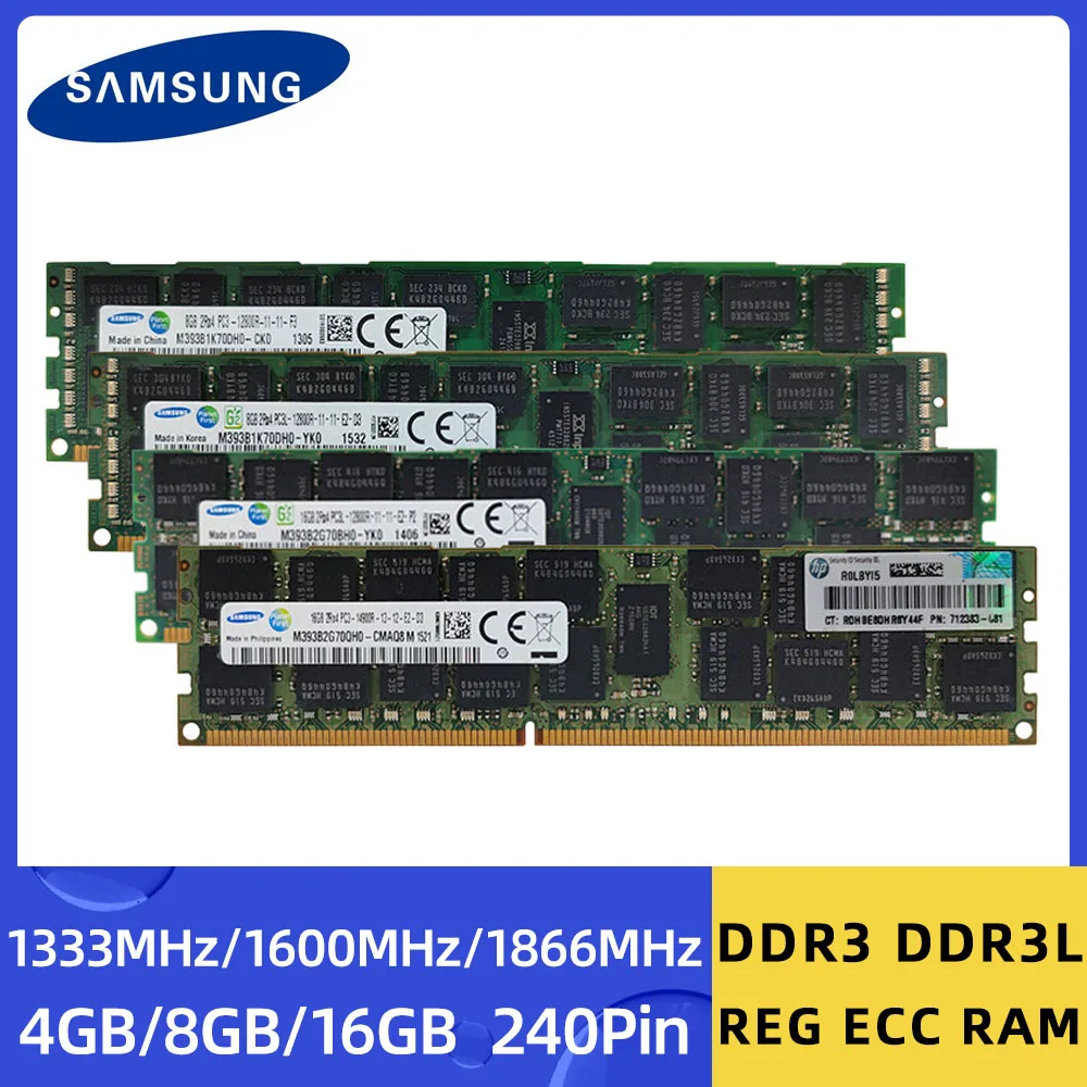 

Samsung Memoria DDR3 DDR3L 4GB 8GB 16GB 1333 1600 1866MHz Server Memory PC3-12800R REG ECC RAM Registered Memory with Radiator