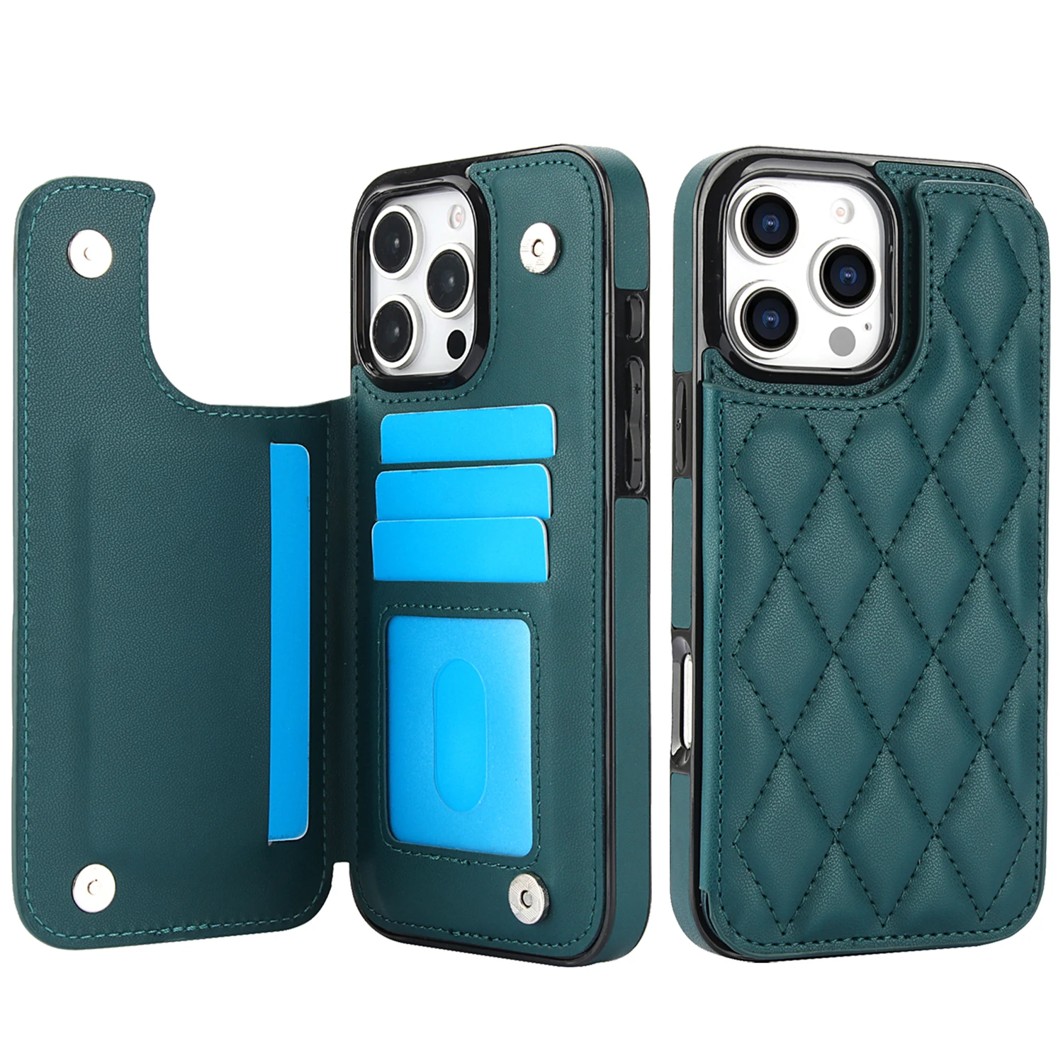 

Shockproof Leather Geometric Card Holder Wallet Case For iPhone 16 Pro Max 15 14 13 12 11 XR XS, Flip Kickstand Cover Fundas