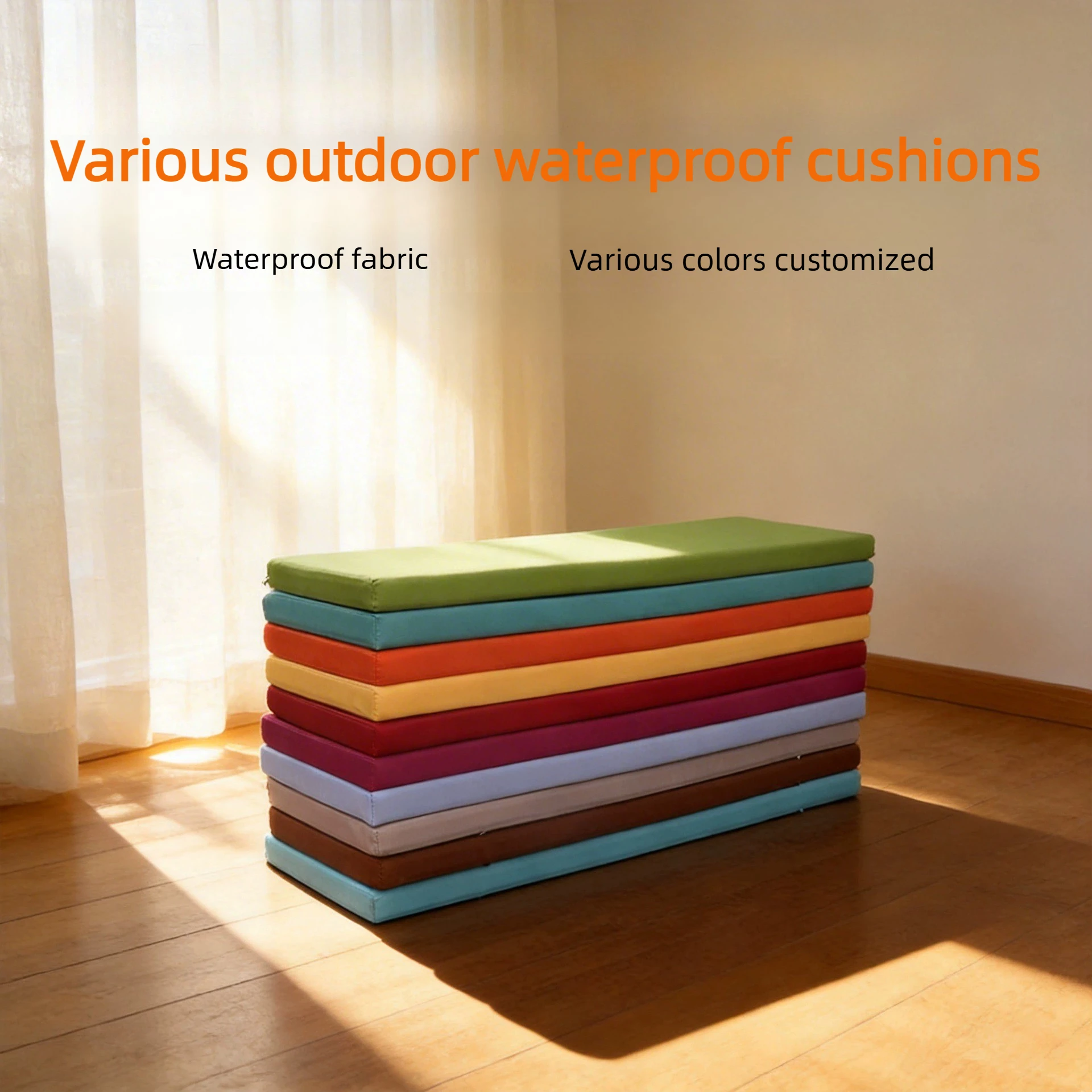 Custom 5cm High-Density Bench Cushions Indoor/Outdoor Pad for Bay Window, Dining Chairs, Garden Seats, Rectangle Shape Available