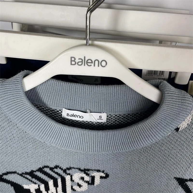 

Bal Мужской круглый трикотаж Ne Faionable Casual Lazy Sle Winter Long Sve Свободный крой накладной свитер Универсальный удобный...