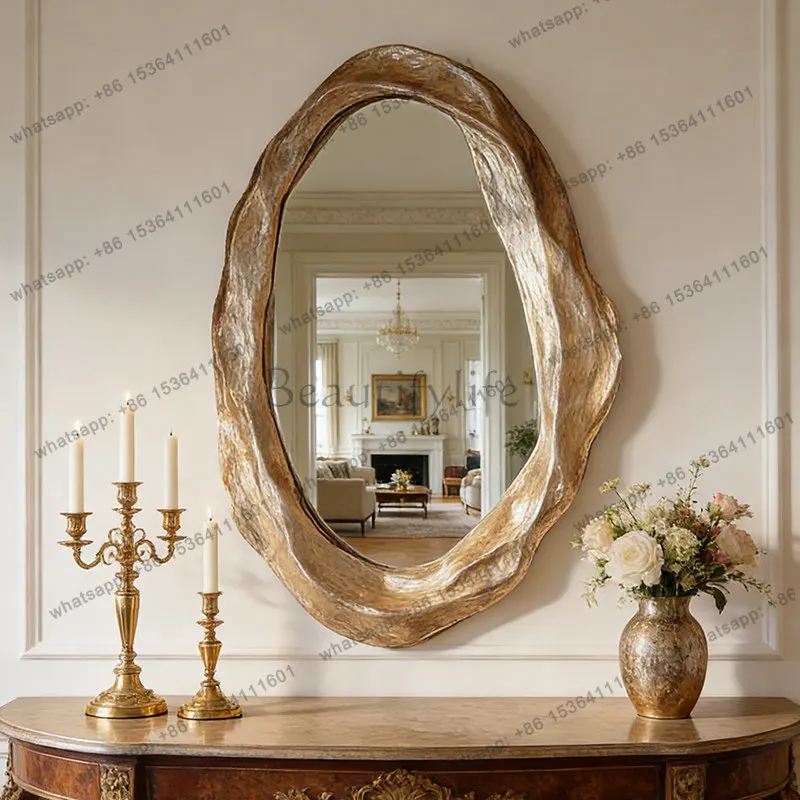 LD Luxury Funky Mirror Irregular Nordic Makeup Girls Aesthetic Wall Modern Mirror Decoration Accessories Espelhos