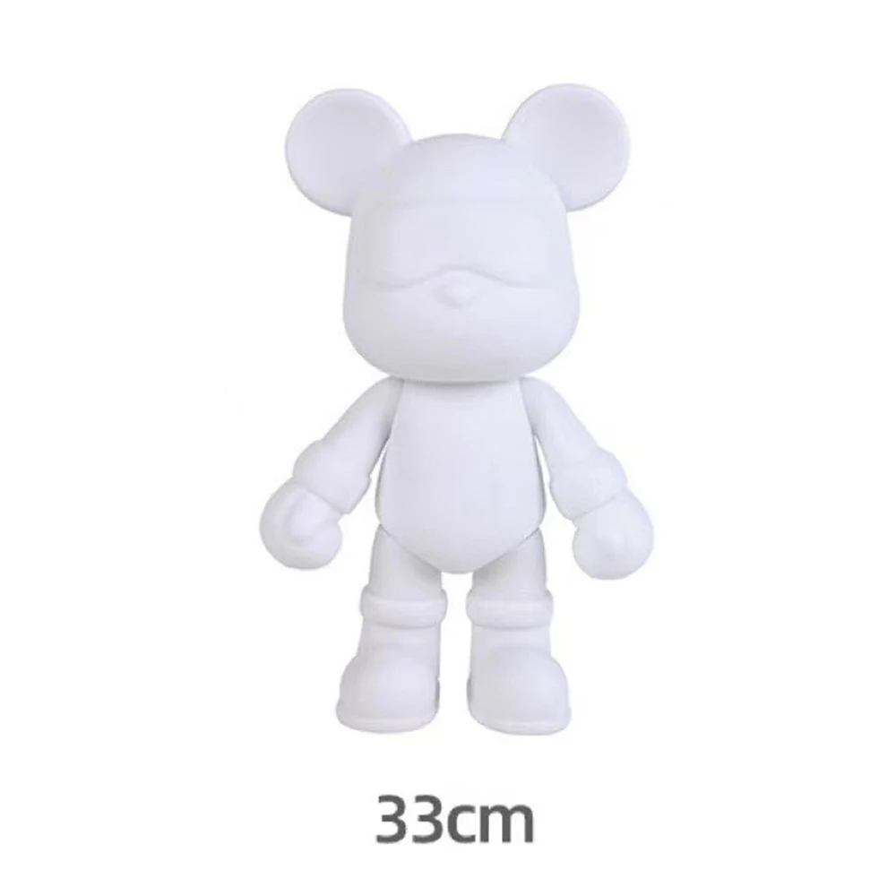 New Arrival Trendy Toys Cool Cool Carton Bear Popobe Bear White Mold for DIY Paint Birthday Brick Christmas Gifts