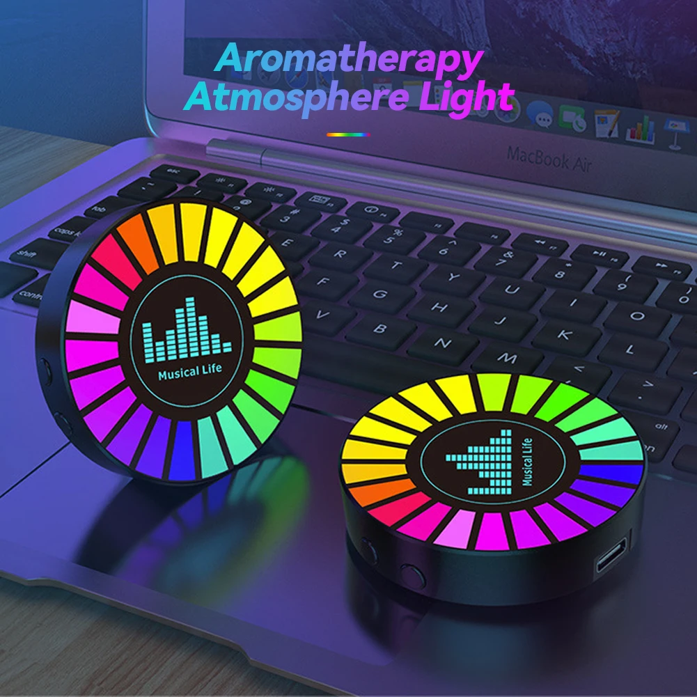 Intelligent Car Wireless Remote Control Aromatherapy Lamp APP Control Music Rhythm Light Air Freshener Atmosphere RGB Light