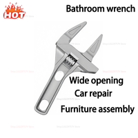 Universal Bathroom Repair Set 16-68mm Pipe Wrench Nut Key Adjustable Spanner Hand Tool for Plumbing Faucet Fixes andPipe Repairs