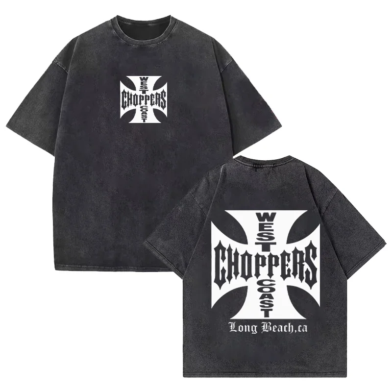 Paul Walker Shirt West Coast Choppers Vintage Washed T Shirt Men Women Hip Hop Streetwear Oversized Short Sleeve Cotton T-shirts