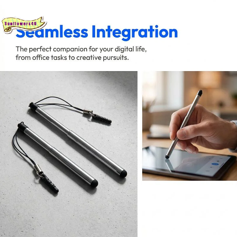 Universal Retractable 2 in 1 Stylus Pen For Capacitive Touch Screen Tablet Smartphone Drawing Writing Study Office Travel