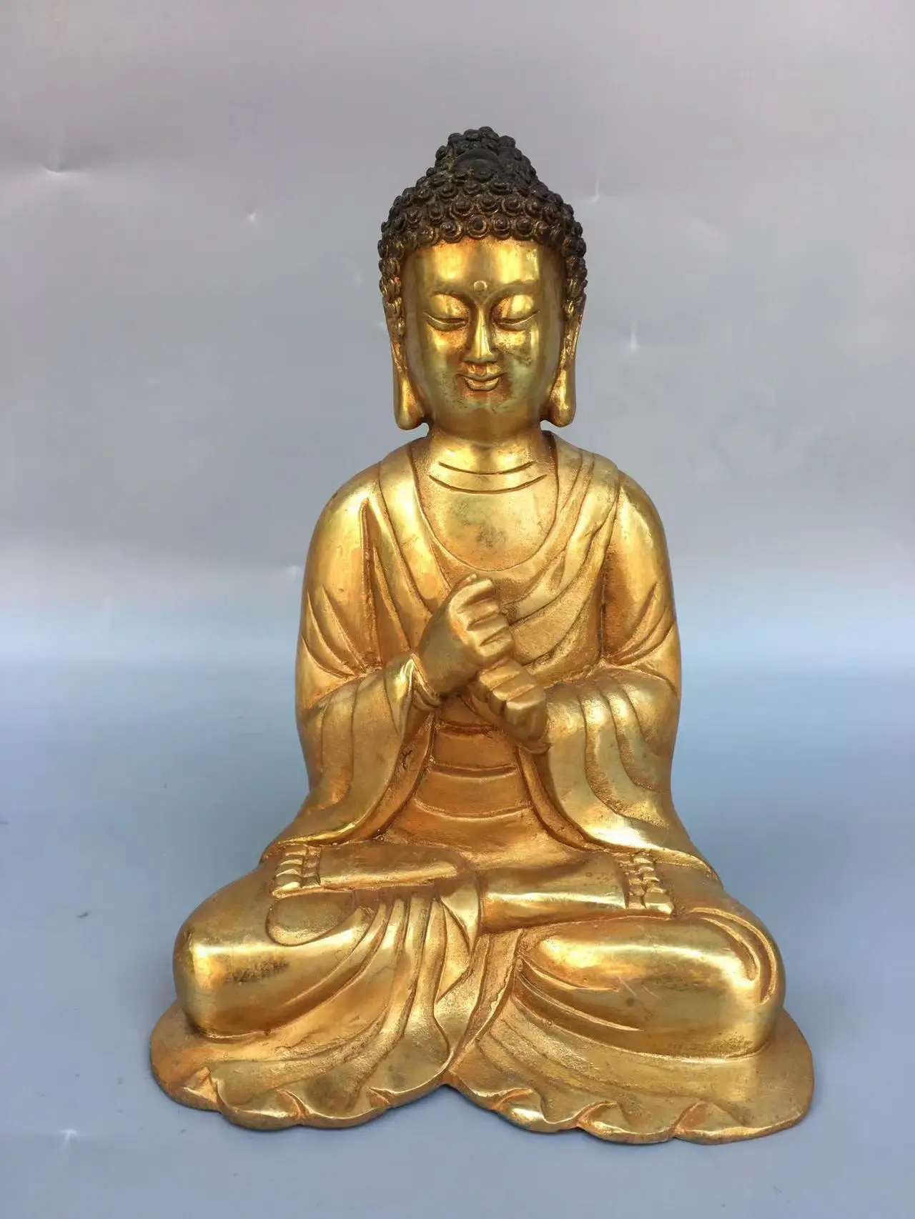 Rare  old copper gilding Shi Ji Mu Ni buddha statue,Free shipping