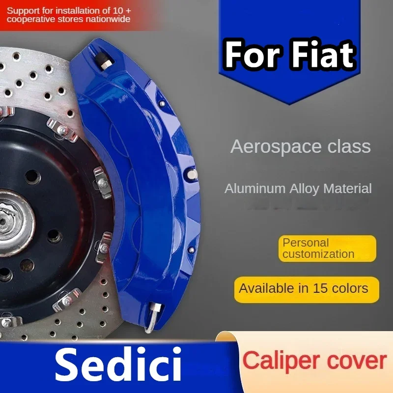 For Fiat Sedici Car Brake Caliper Cover Front Rear 3D Aluminum Metal Kit Fit 2006 2007 2008 2009 2010 2011 2012