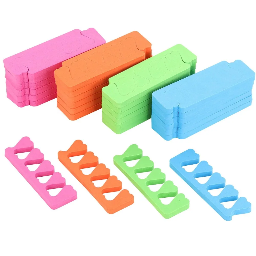 48 Pcs Disposable Foam Toe Separators for Pedicure Nail Polish Painting Manicure Art Tool Kit with 4 Assorted Colors