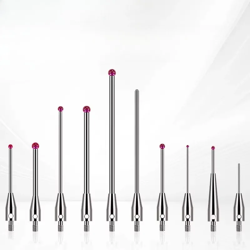 1pc CMM Touch Probe M2 Thread Probe Stylus 0.3mm-2mm Ruby Ball Tips 10mm-40mm Long
