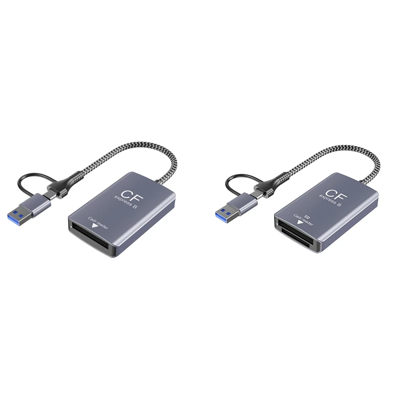 2 In 1 CF Express Type B Card Reader CF Express Card Reader Type B Adapter USB 3.2 10Gbps Portable CF Express Reader