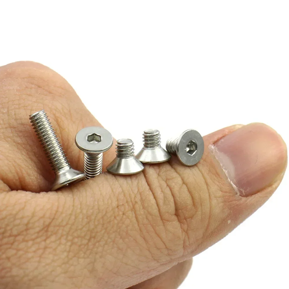 

5/10/50pcs M1.6-M8 304 A2 Stainless Steel Hex Socket Countersunk Head Allen Bolt Screw DIN7991 Flat Head Fastener