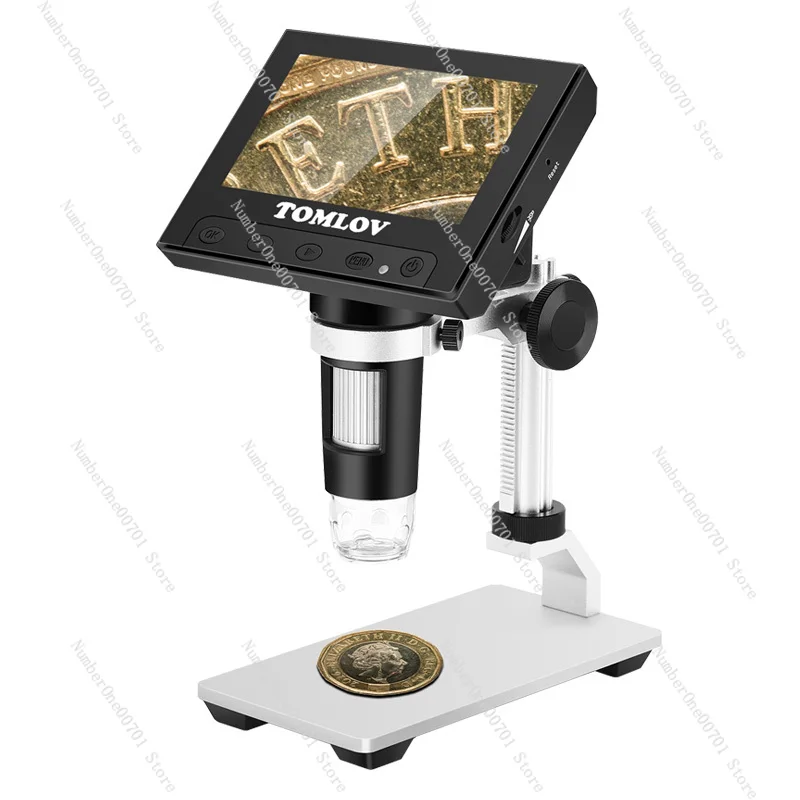 

Electronic Digital Microscope with 4.3-Inch Screen HD Industrial Magnifying Glass with Built-in Battery