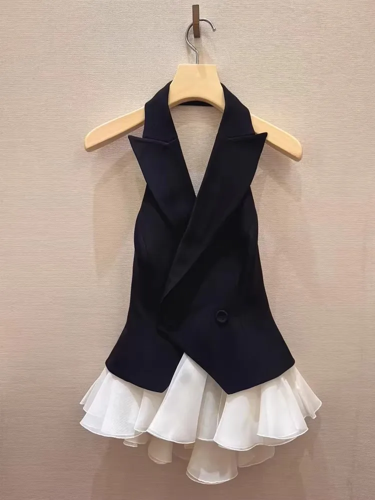 

Женский модный жилет Bla Hepburn Sle с красивой кружевной отделкой, омолаживающий, готовый к выходу, с застежкой-молнией