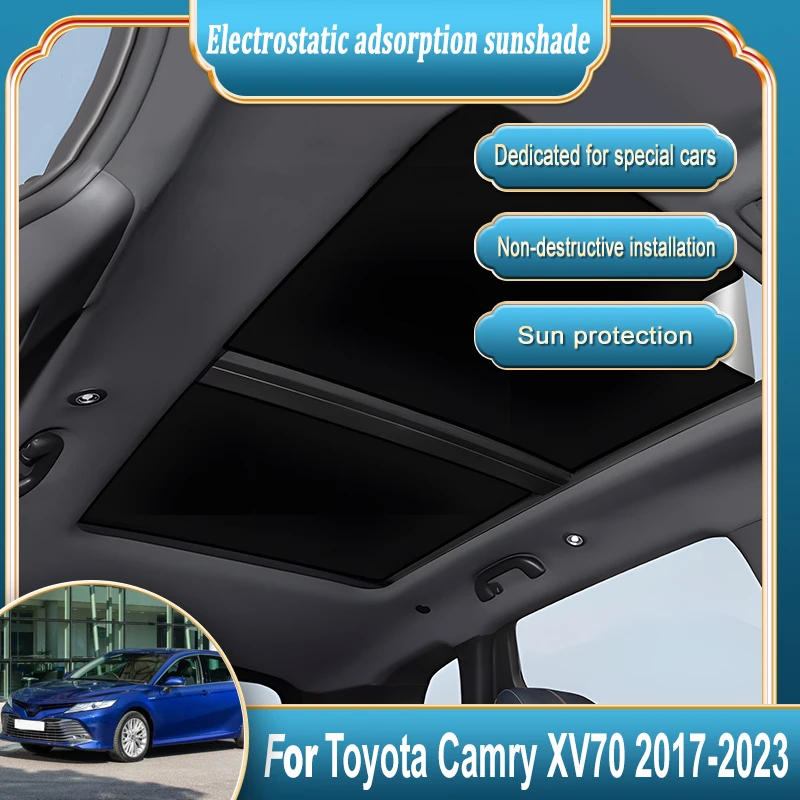 

Car Electrostatic Silicone Sunshade For Toyota Camry XV70 2017 2018 2019 2020 2021 2022 2023 Front Rear Sunroof Suede Glass Part