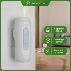 Namste-Diffuseur d'huile aromatique, style de prise de commande Bluetooth, veilleuse automatique, diffuseur d'huile aromatique pour bureau, désodorisant pour la maison