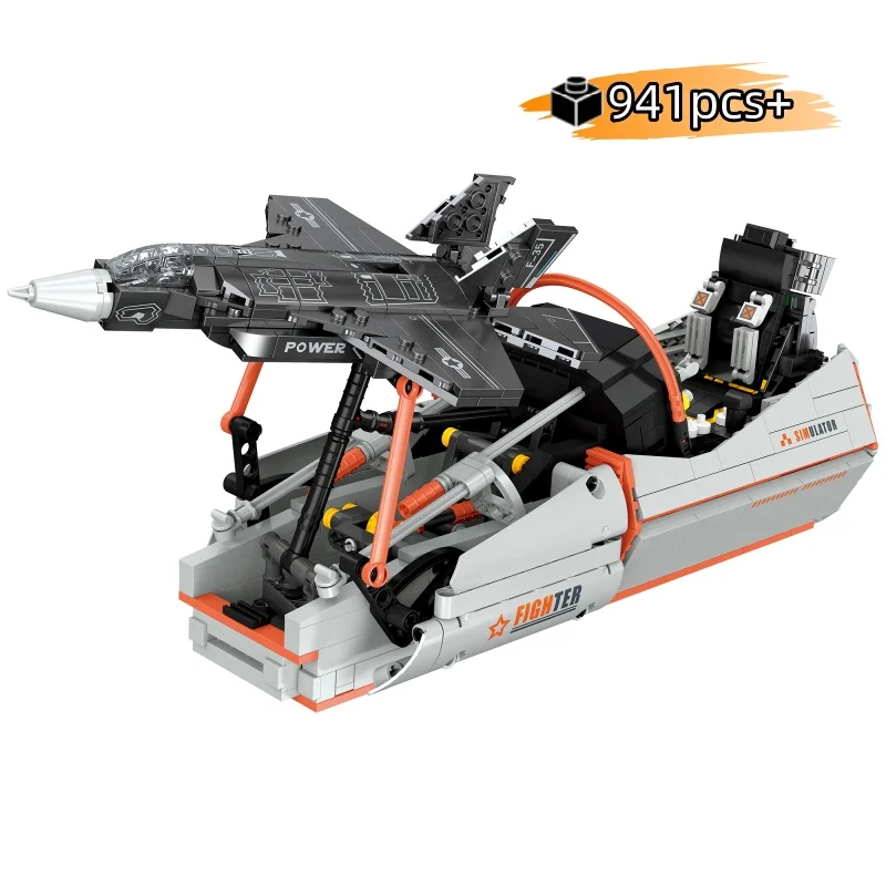 

Creative Technical F35 fighter simulator Model Building Blocks MOC Assembly Bricks Toys Birthday Gifts for Kids Adults 941PCS