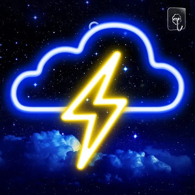 LED cloud and lightning neon lights, USB and battery powered neon lights, bedroom wedding birthday party decoration night light,