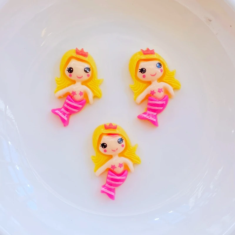 20Pcs New Mini Cute Mermaid Series Flat back Resin Cabochons Scrapbooking DIY Jewelry Craft Decoration Accessorie