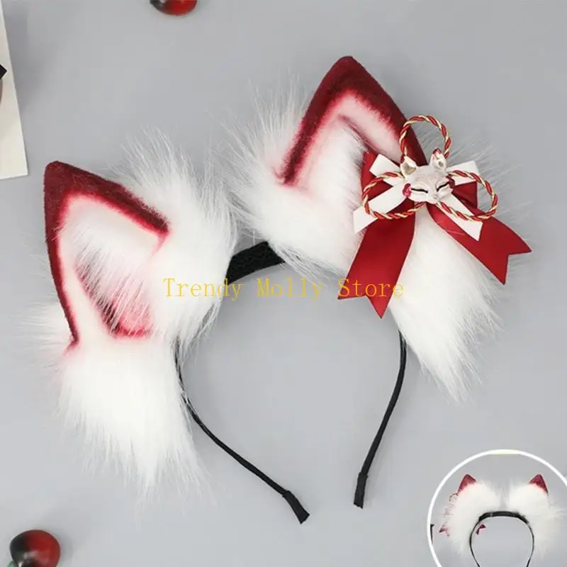 N5KB 충전식 헤드 밴드 애니메이션 야수 귀 머리 대역 파티 의상 머리 장식 여성 소녀 코스 플레이 헤드 기어 귀여운 머리 액세서리