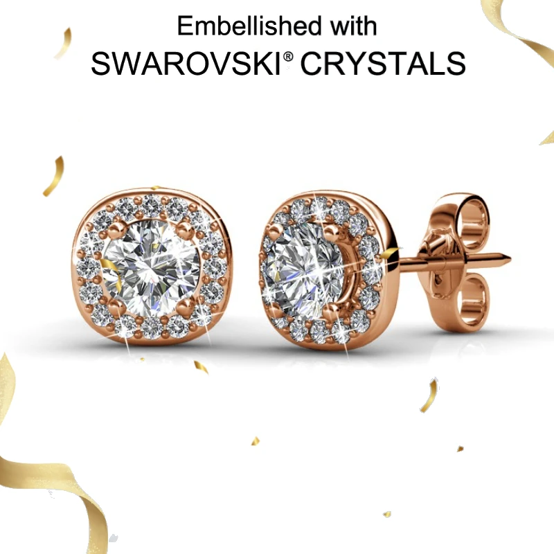 

Daisini Crystals from Swarovski, качественные латунные серьги из белого золота 18 карат для женщин, блестящие элегантные изящные ювелирные изделия, подарок