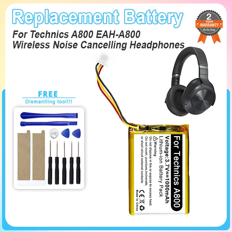 Replacement Battery for Technics A800 EAH-A800 Wireless Noise Cancelling Headphones Accessories