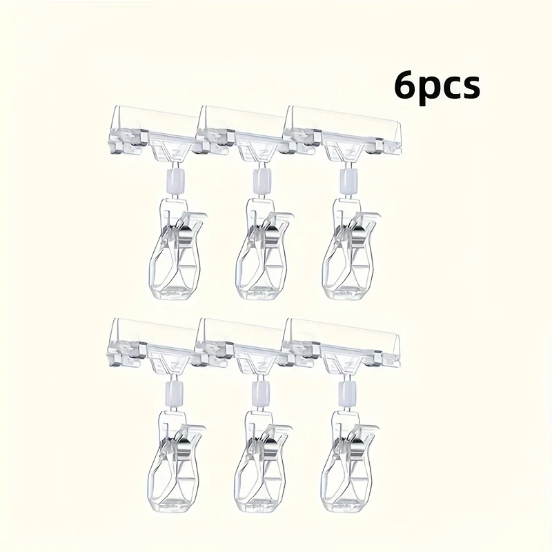 

6pcs Sign Holders Clear Clips Price Display Supermarket Retail Store Supplies Rotatable Plastic Sign Holders Advertising Clip