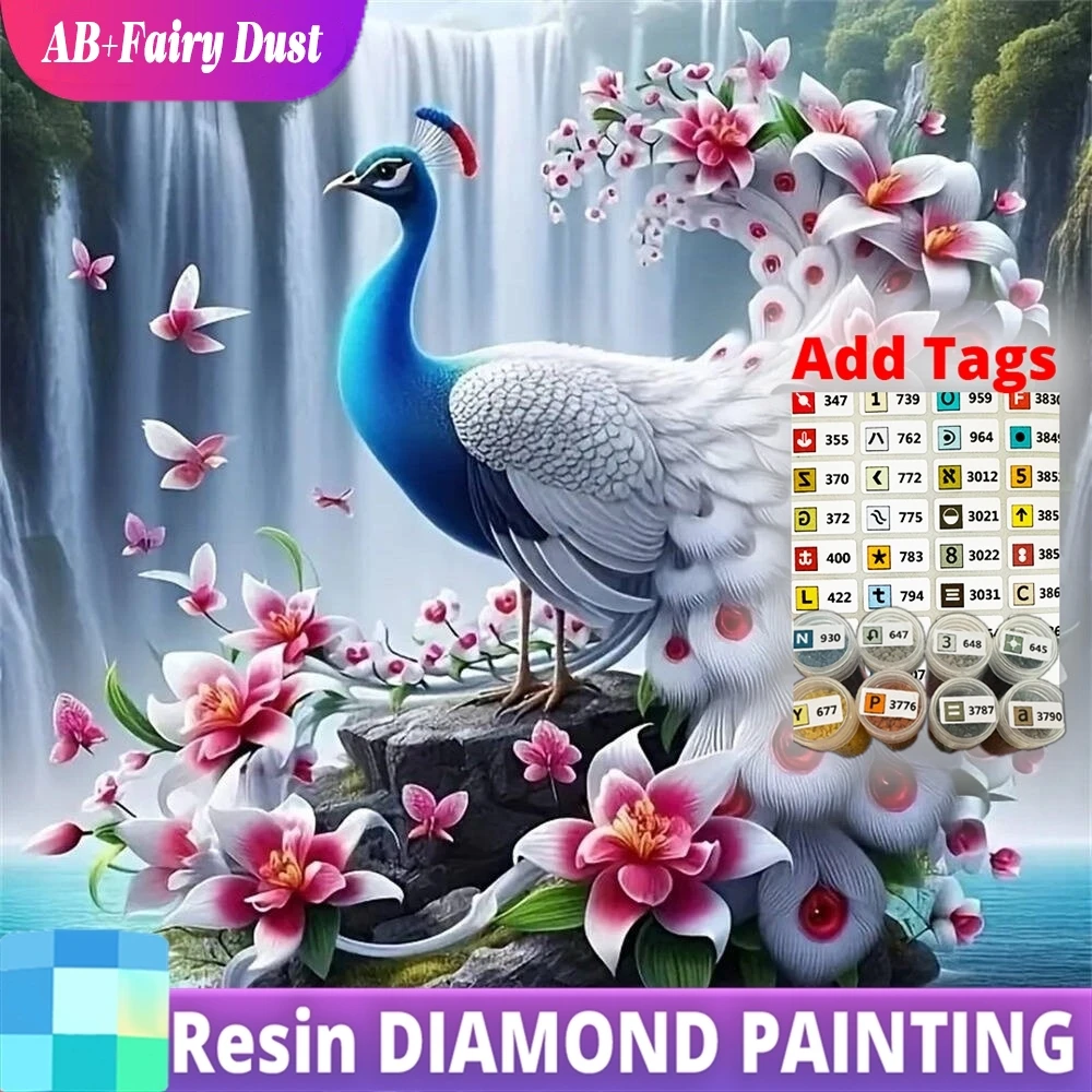 

Смола AB сказочная пыль Новое поступление павлин Алмазная вышивка животное ремесленный комплект живопись акриловые принадлежности мозаика DIY праздничные подарки