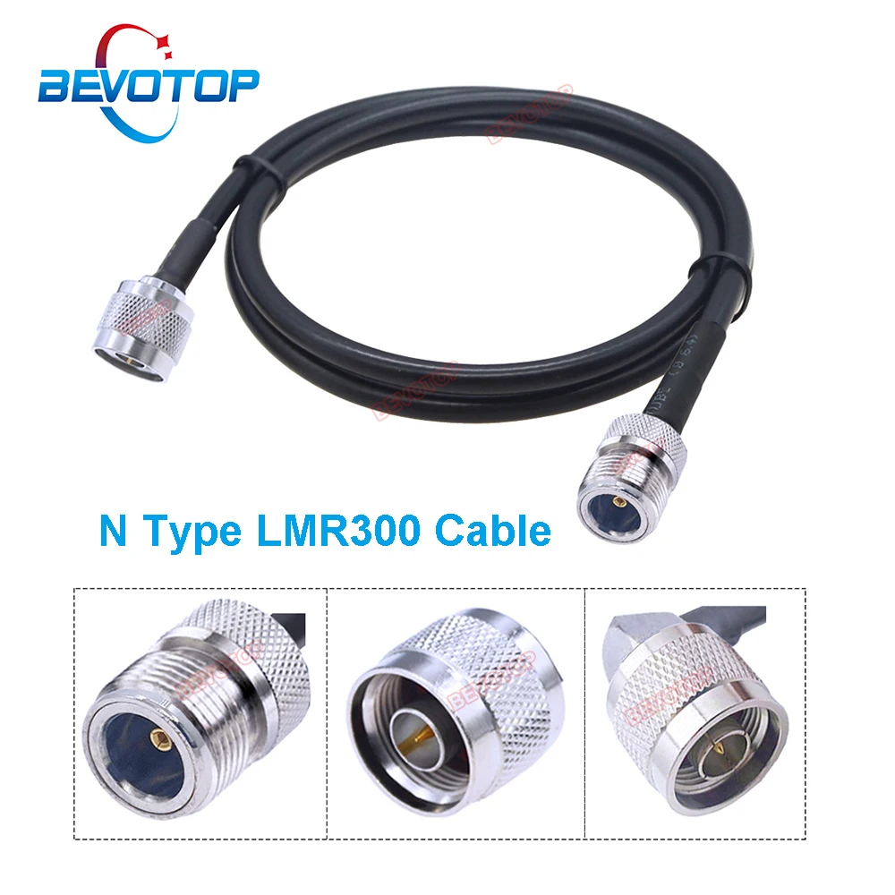 1PCS LMR300 Cable N Type Male to Male, Male to Female, Female to Female Low Loss RF Coaxial LMR-300 50-5 Jumper 15CM~30M BEVOTOP