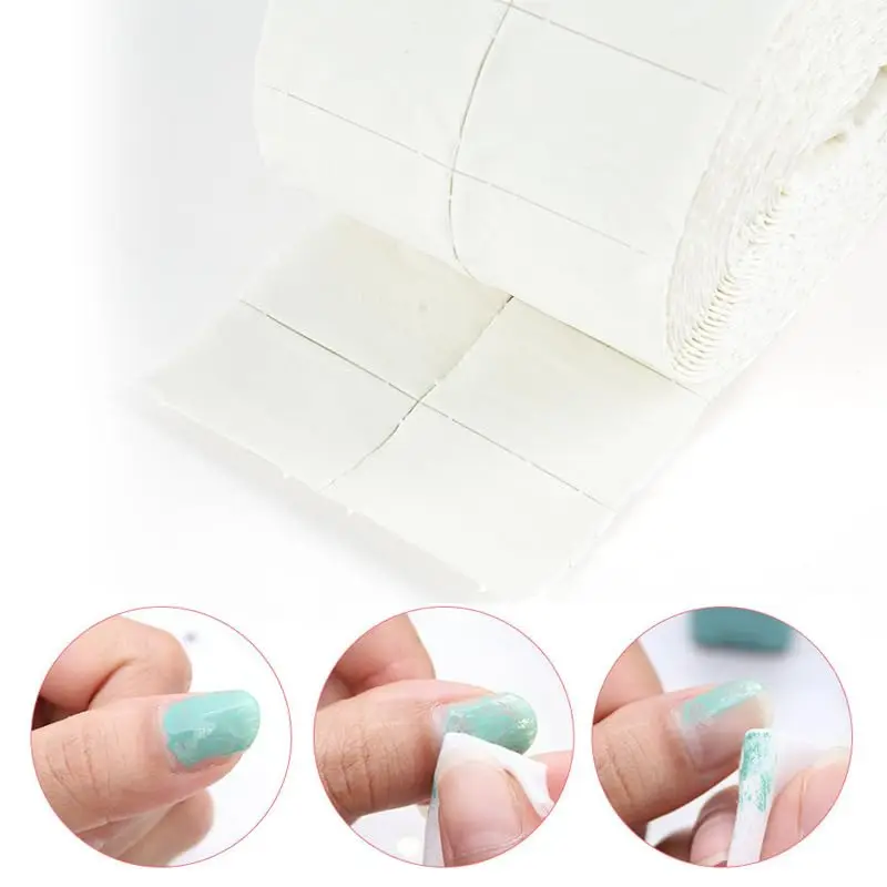 300 Pz/rotolo Dischetti di Cotone per Rimozione Smalto per Unghie Bianco Strappato Senza Pelucchi Salviette per Unghie per Colla Gel Trucco Manicure Strumento di Pulizia di Carta