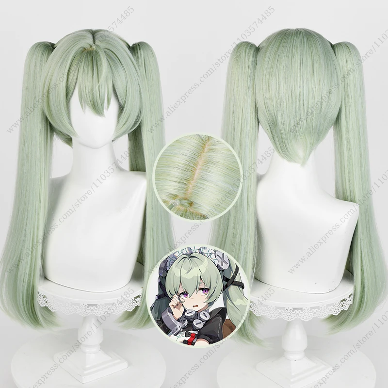 Game Corin Wickes Cosplay Wig 61cm Long Ponytails Light Green Mixed Color Heat Resistant Synthetic Hair