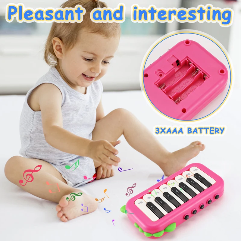 15Key Pocket Piano Mini Electronic Piano One Click Switching Between 3 Different Tones Illuminated Keys Music Instrument