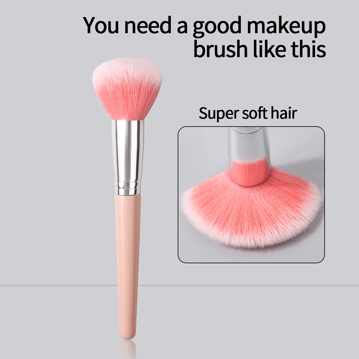 1PCS loose powder brush, setting brush, blush brush, contouring brush, facial makeup brush, portable beginner's beauty tools