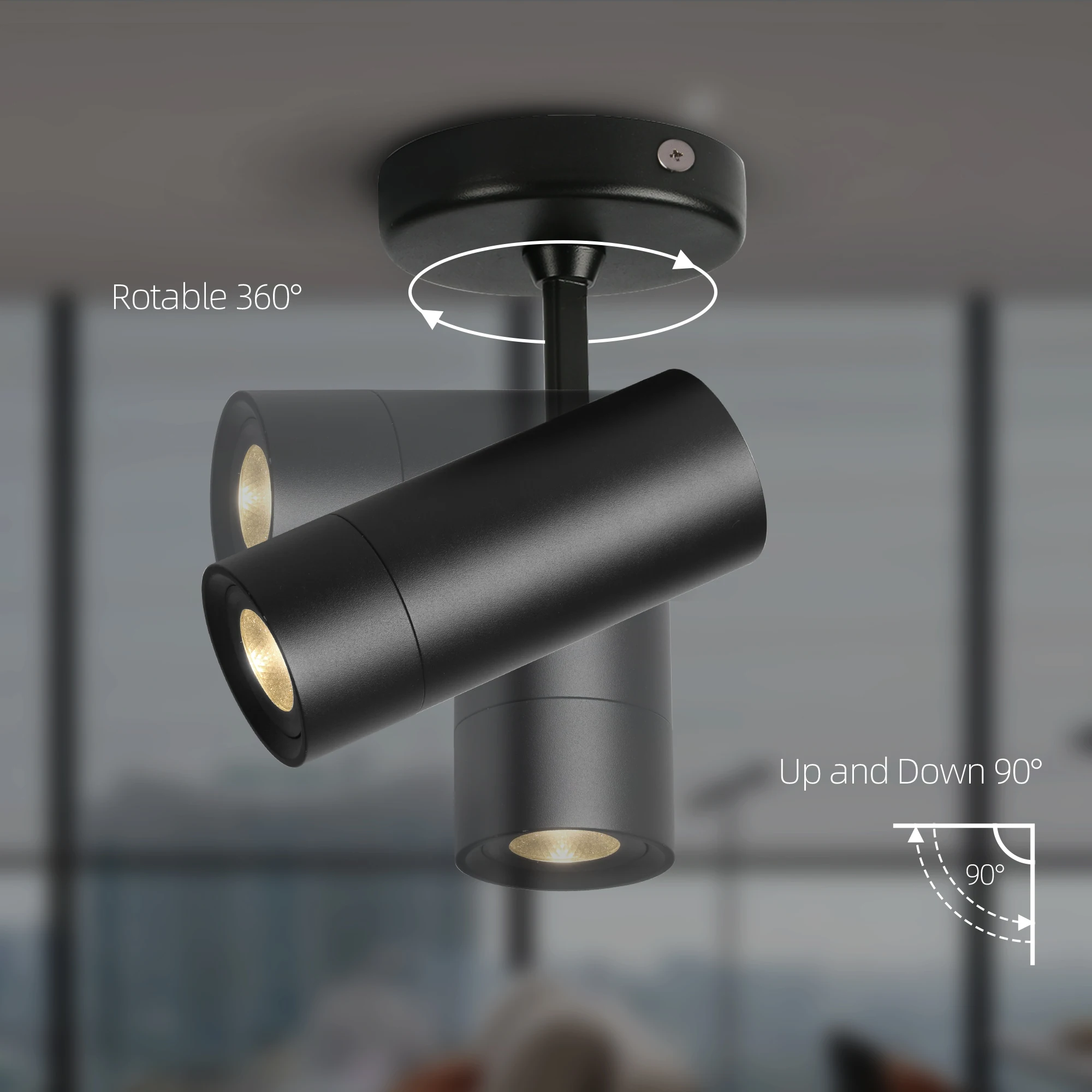 

Aisilan Modern gu10 LED Ceiling wall Spotlights Surface Mounted 7W 360+90 Angle Rotation for Living Home Commercial Lighting