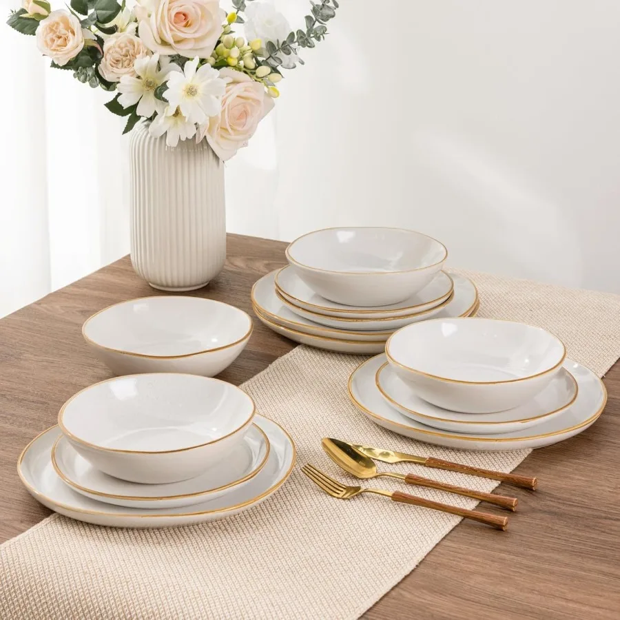 

Handmade Ceramic Dinnerware Sets with Reactive Glaze for Everyday Dining and Special Occasions Highly Chip and Crack Resistant