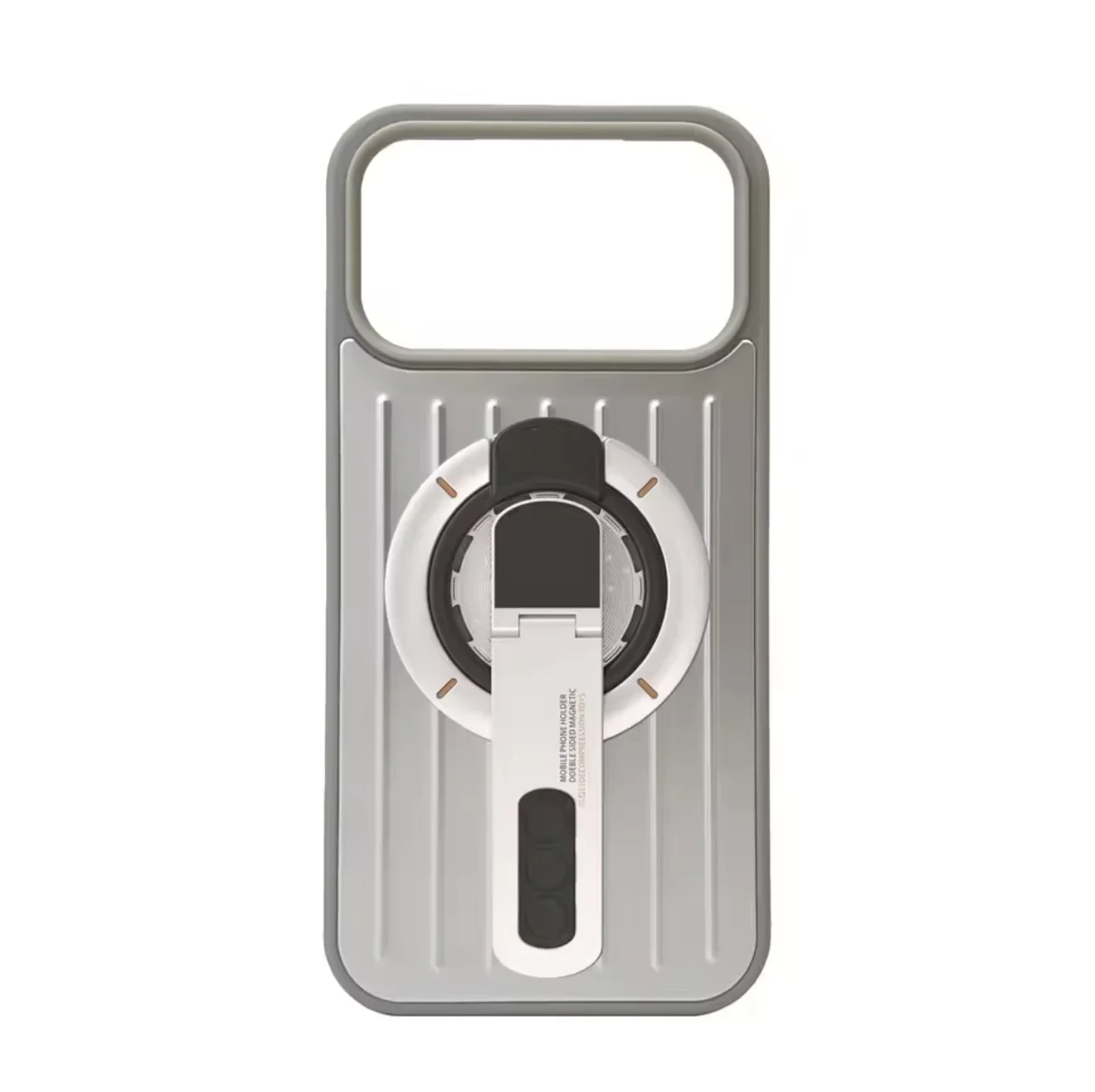 for iPhone 17 Pro Max & 17Pro Shockproof Magnetic Case Aluminum Alloy Desert Gold Minimalist Suitcase Striped Luxury Phone Cover