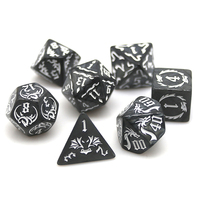 7pcs/set Hollowed Out Pattern Digital Dice Set for TRPG RPG COC Cthulhu D20 D12 D10 D8 D6 D4 Table Game Board Game Dnd Dice Set