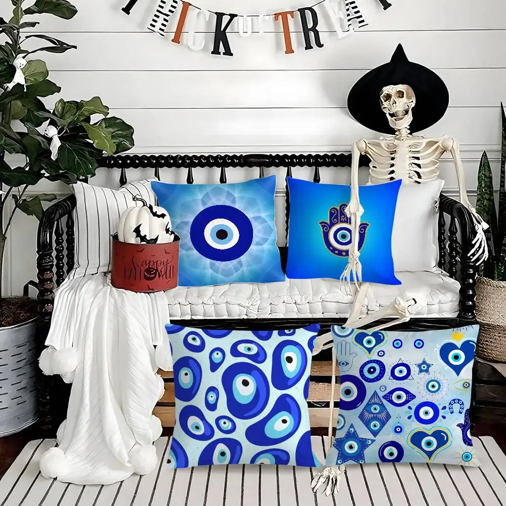 

E-Evil Eye SymbolS Art Pillow Case Soft Plush Fabric Double Sided Print Decorative Home Living Room Gift Cushion