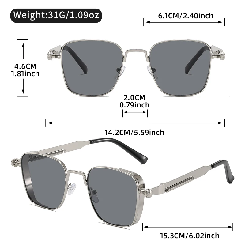 نظارات شمسية معدنية راقية على طراز الشرير، نظارات شمسية مخصصة لحفلات الهيب هوب في الشوارع، عناصر عصرية #6