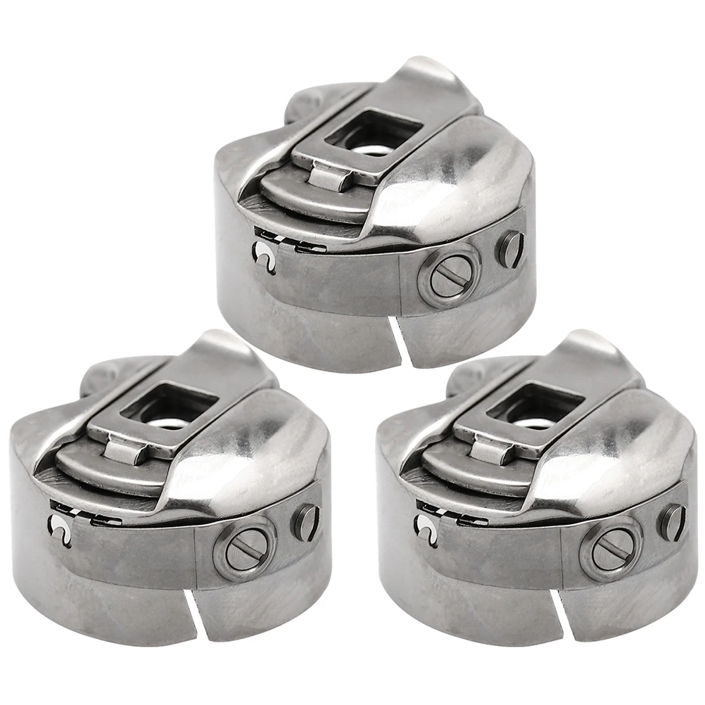 Boîtier de canette en argent, 3 pièces, navette plate en métal pour voiture, remplacement Durable de Machine à coudre, Compact, léger, installation facile